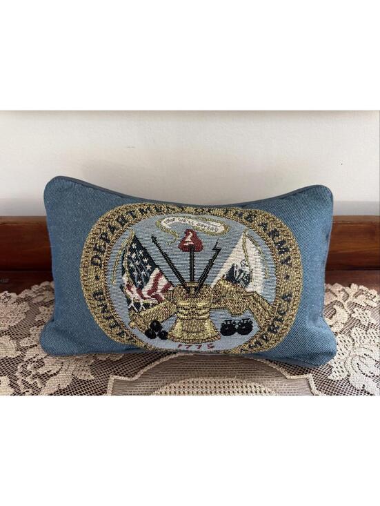 Other - Decorative Throw Pillow United States Army 1775 Vintage Tapestry 8x12” Military